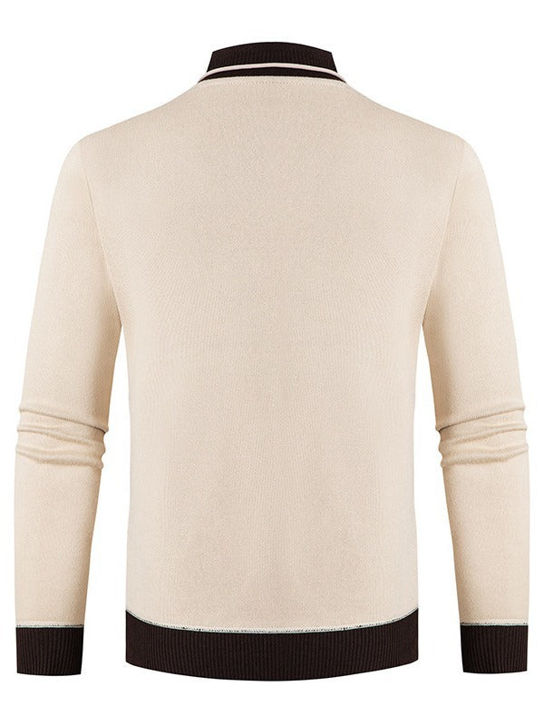 Herren Pullover Asymmetrisch Knopf Modisch Elegant