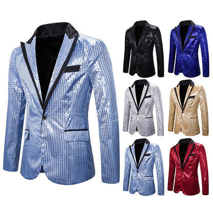 Herren Blazer Elegant Pailletten Modern Schnitt