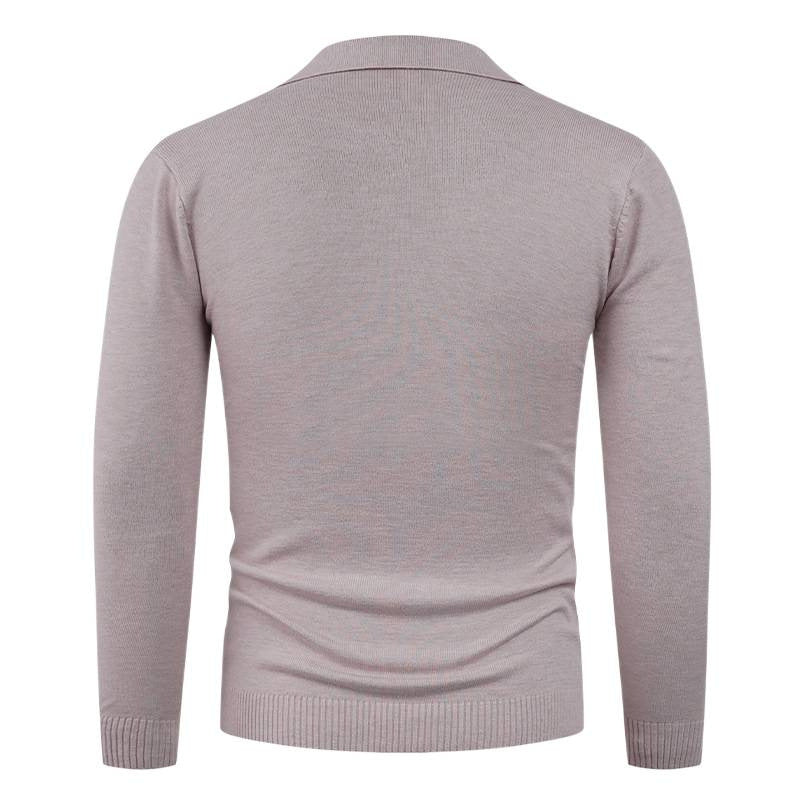 Herren Strickpullover Offener Kragen Feinripp