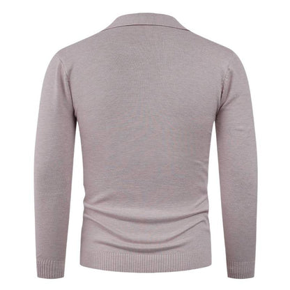 Herren Strickpullover Offener Kragen Feinripp