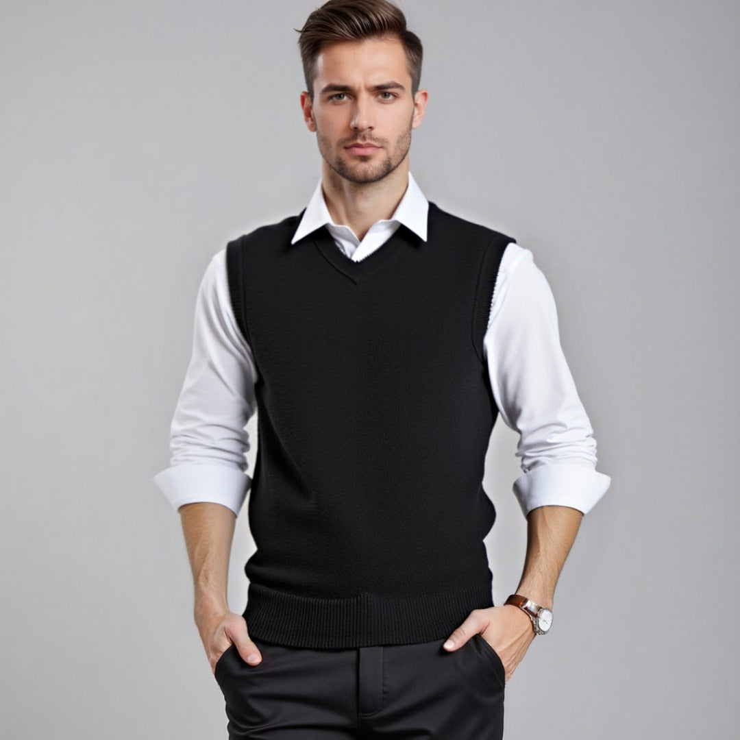 Herren Pulloverweste Elegant V-Ausschnitt Modern - BerlinGlamour