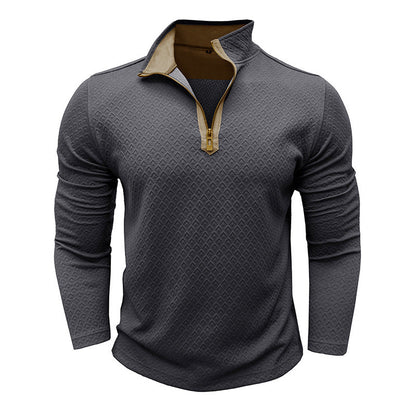 Herren Langarm-Pullover Stehkragen Hochwertig Modern
