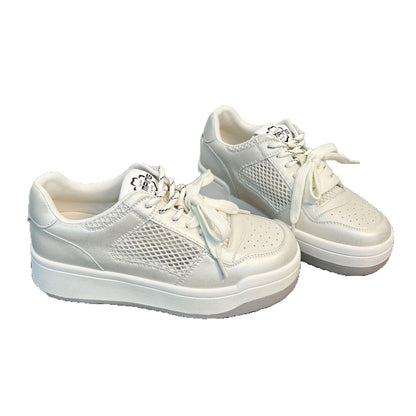 Damen Sneaker Sportlich Luftig Netz Leder