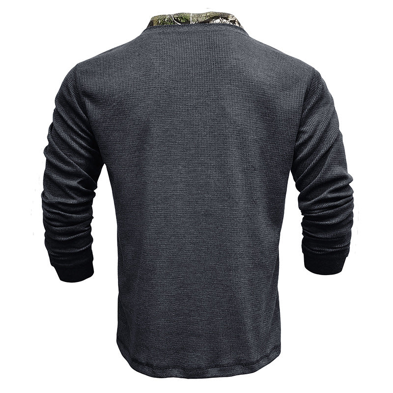 Herren Langarm-Shirt Modern Strukturiert Elegant