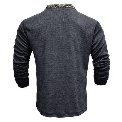 Herren Langarm-Shirt Modern Strukturiert Elegant