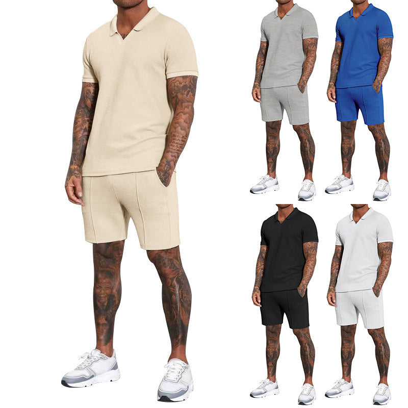 Herren Polo-Shirt und Shorts Set Atmungsaktiv Sportlich - BerlinGlamour