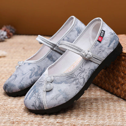 Damen Ballerinas Komfort Sohle Dekorativ Knöpfe - BerlinGlamour