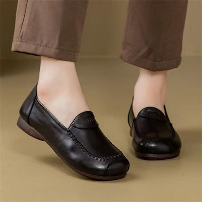 Damen Mokassins Bequem Elegant Nähte Schwarz