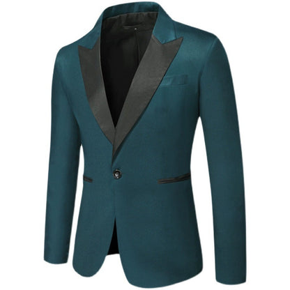 Herren Blazer Elegant Smoking Anzug Modern Schwarz