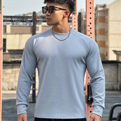 Herren Fitness-Shirt Langarm Atmungsaktiv Sportlich