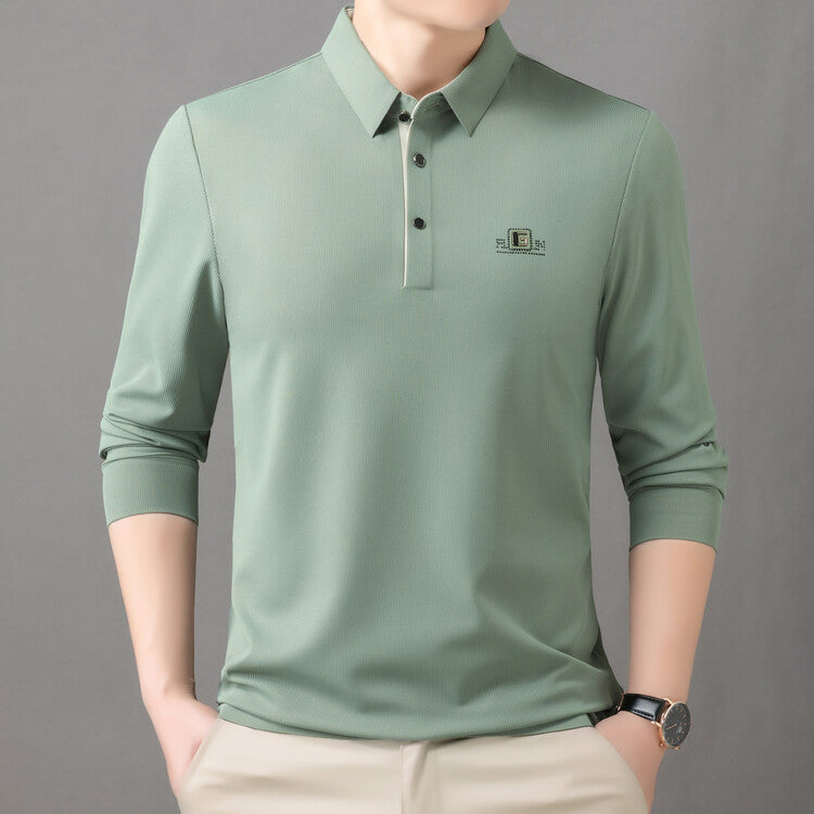 Herren Poloshirt Langarm Feuchtigkeitsregulierend Elegant