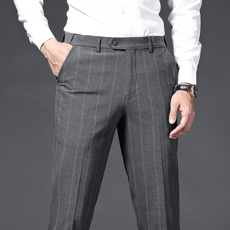 Elegante Herren Anzughose Streifen Slim Fit