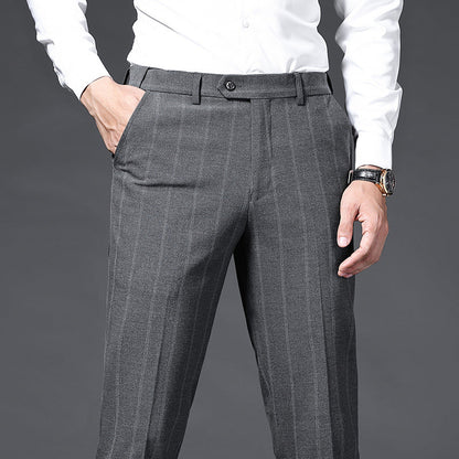 Elegante Herren Anzughose Streifen Slim Fit