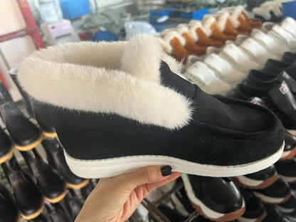 Damen Stiefeletten Weich Kunstfell Rutschfest Winter
