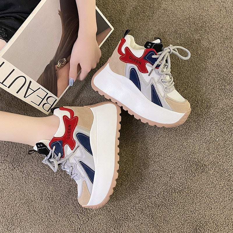 Damen Plateau Sneaker Chunky atmungsaktiv