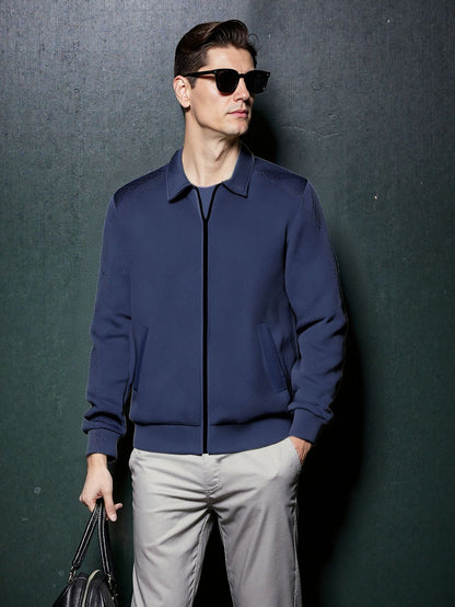 Herren Sportjacke Modern mit Strukturiertem Design