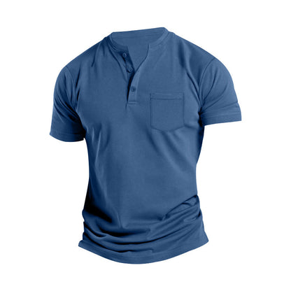 Herren T-Shirt Kurzarm mit Brusttasche Modern Sportlich