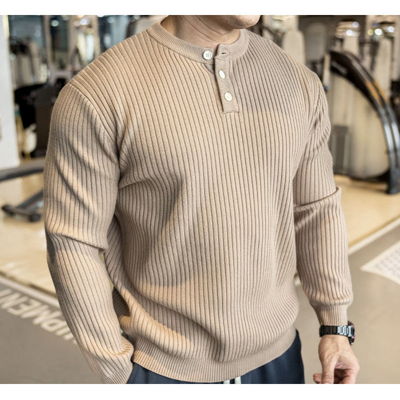 Herren Pullover Langarm mit Strickmuster Modern - BerlinGlamour