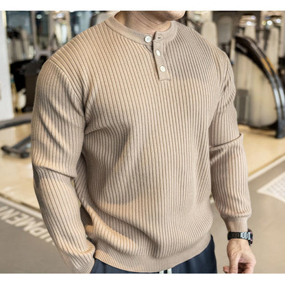 Herren Pullover Langarm mit Strickmuster Modern - BerlinGlamour