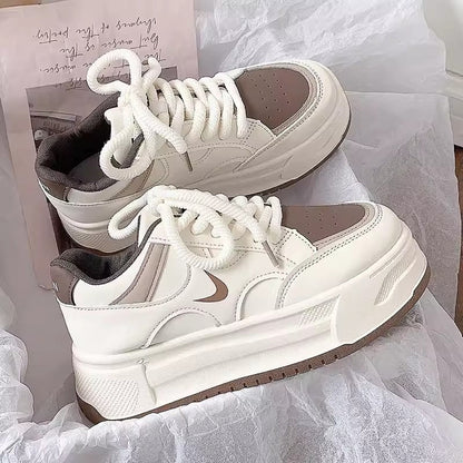 Damen Plateau Sneaker Komfortabel Mit Dämpfung Trendy