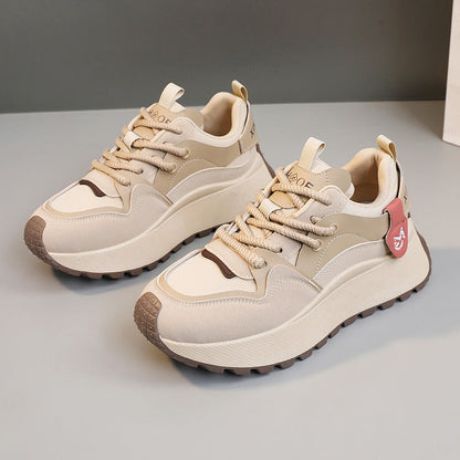 Damen Sneaker Chunky Sportlich Atmungsaktiv Weiß