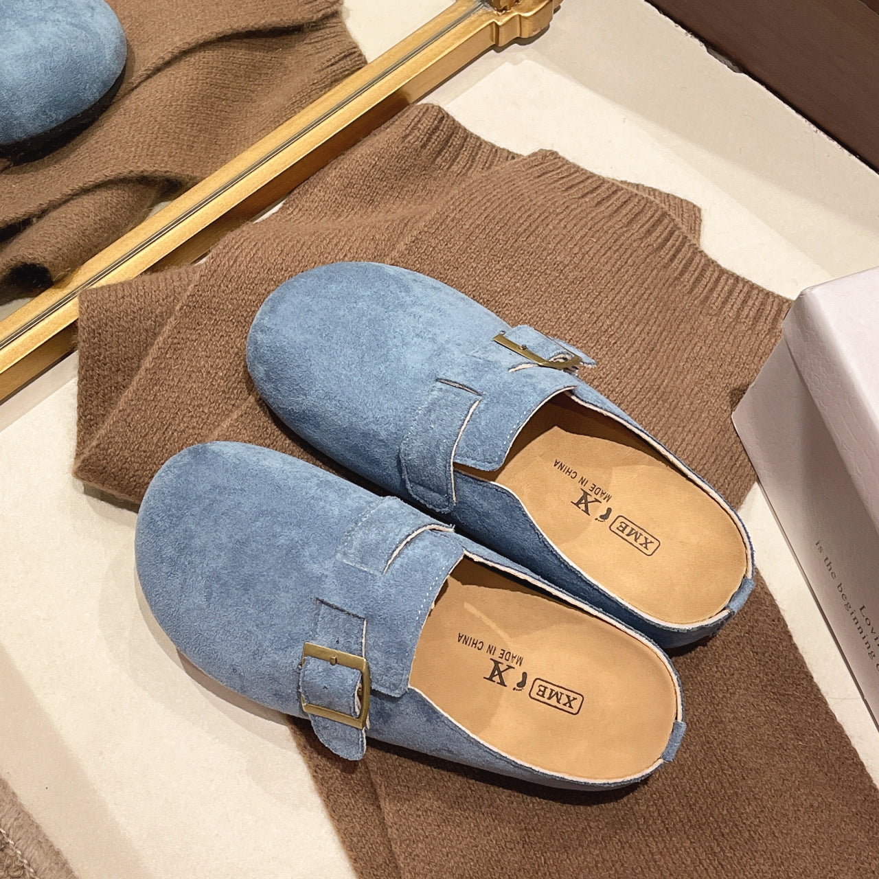 Damen Slipper mit Schnallenverschluss Komfortabel Elegante Mode