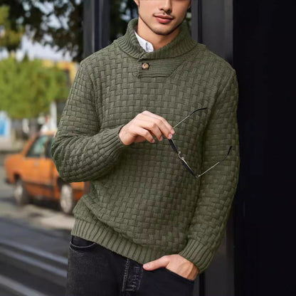 Herren Strickpullover Modern mit Stehkragen und Muster - BerlinGlamour