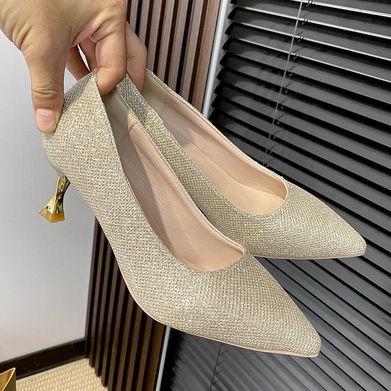 Damen Pumps Elegante Glitzer Absatz Schuhe - BerlinGlamour