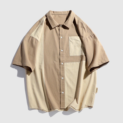 Herren Kurzarmhemd Modern Trendy Sommerfarben