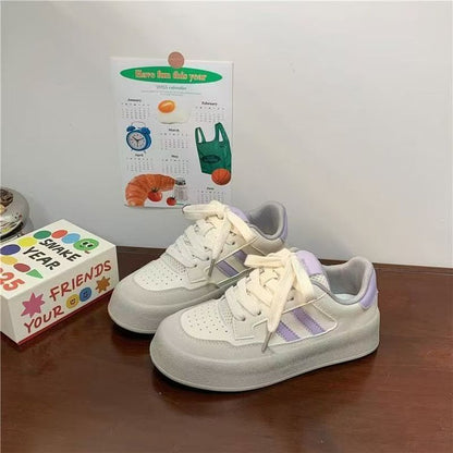 Damen Sneaker Sportlich Plateau Schuhe Atmungsaktiv