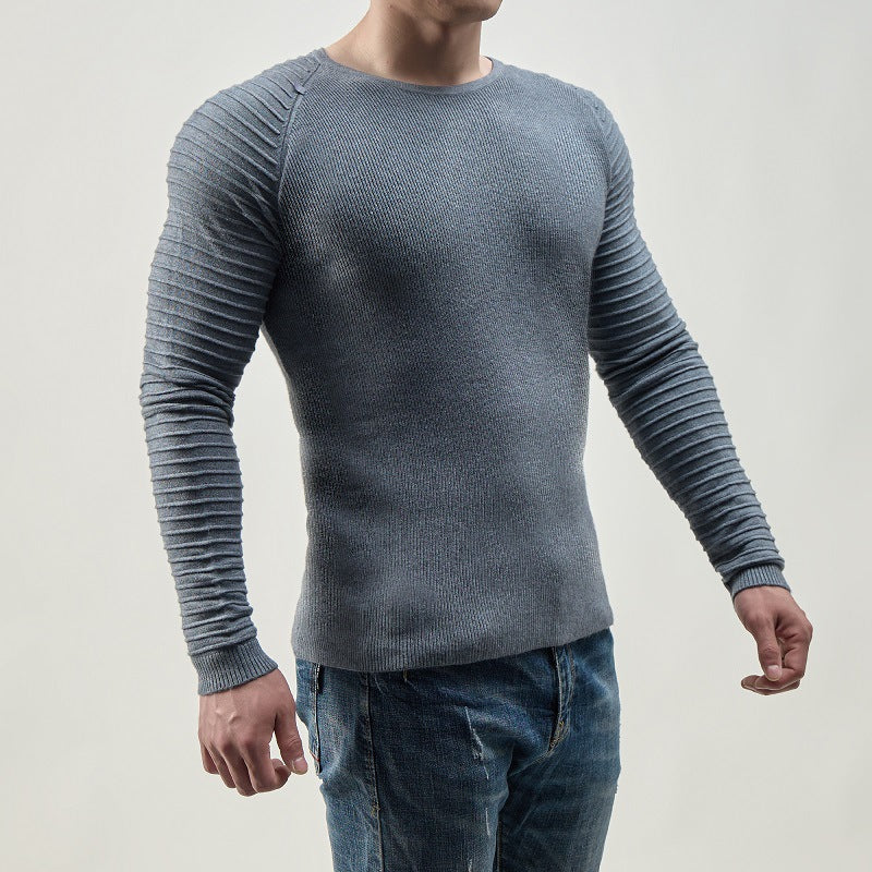 Moderner Herren Strickpullover Rippstruktur Elegant