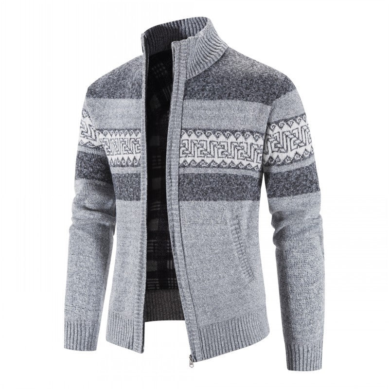 Herren Strickjacke Modern Hochkragen Stylish - BerlinGlamour