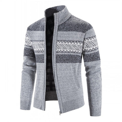Herren Strickjacke Modern Hochkragen Stylish - BerlinGlamour