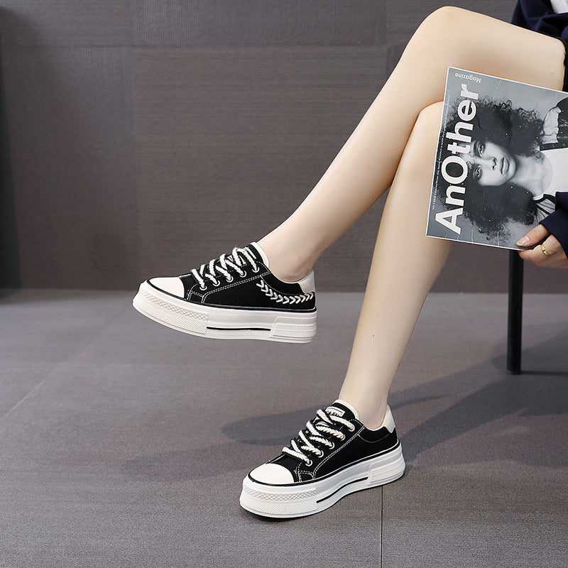 Damen Sneaker Plateau Atmungsaktiv Hohe Sohle