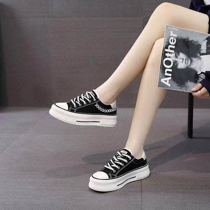 Damen Sneaker Plateau Atmungsaktiv Hohe Sohle
