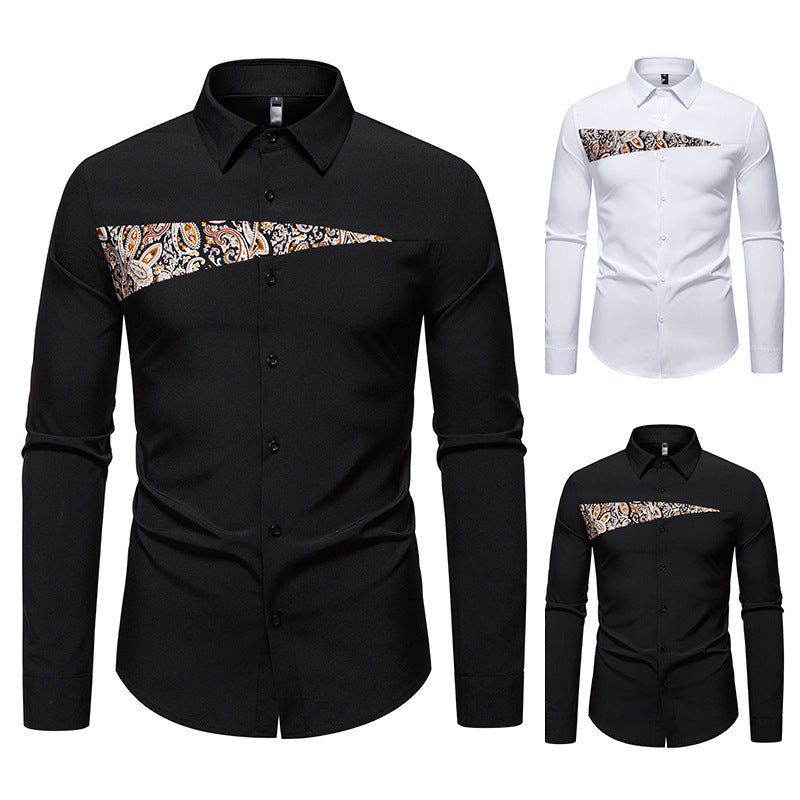 Herren Langarmhemd Paisley Design Modern Berlin