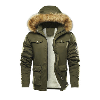 Herren Winterjacke Isoliert mit Abnehmbarer Kapuze Warm