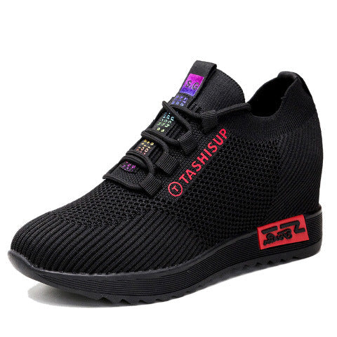 Damen Sneaker Hochschnitt Wedge Komfortschuhe atmungsaktiv