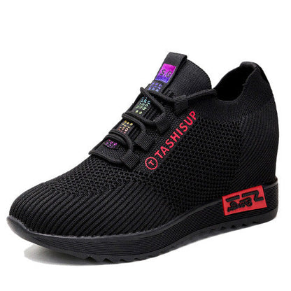 Damen Sneaker Hochschnitt Wedge Komfortschuhe atmungsaktiv
