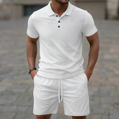 Herren Poloshirt Set mit Stretch Shorts Sportlich Modern - BerlinGlamour