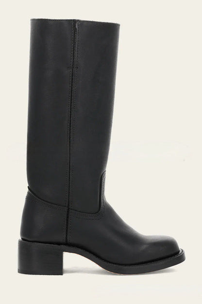 Damen Lederstiefel Westernstil Blockabsatz Schuhe