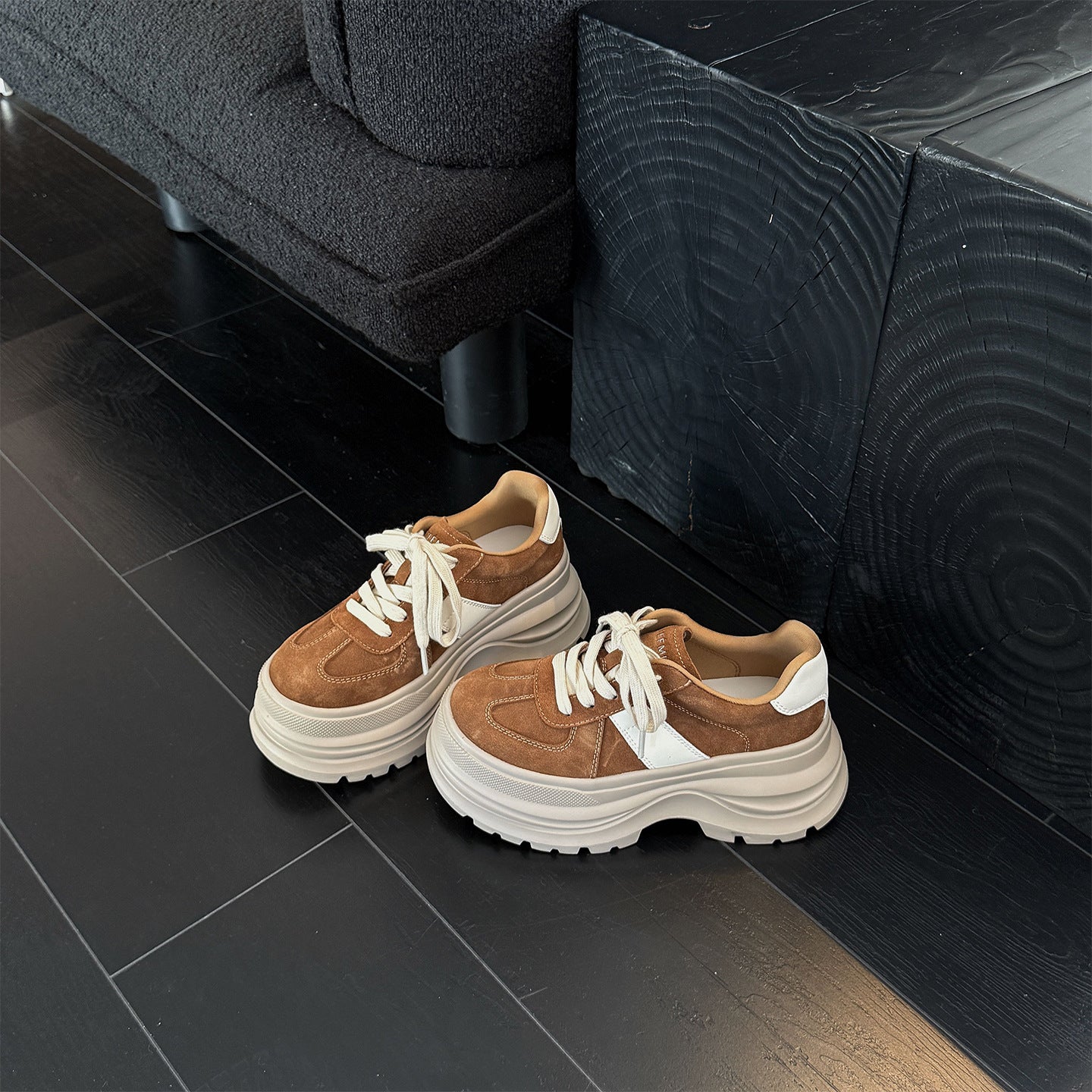 Damen Sneaker Chunky Wildleder Rutschfest Schuhe
