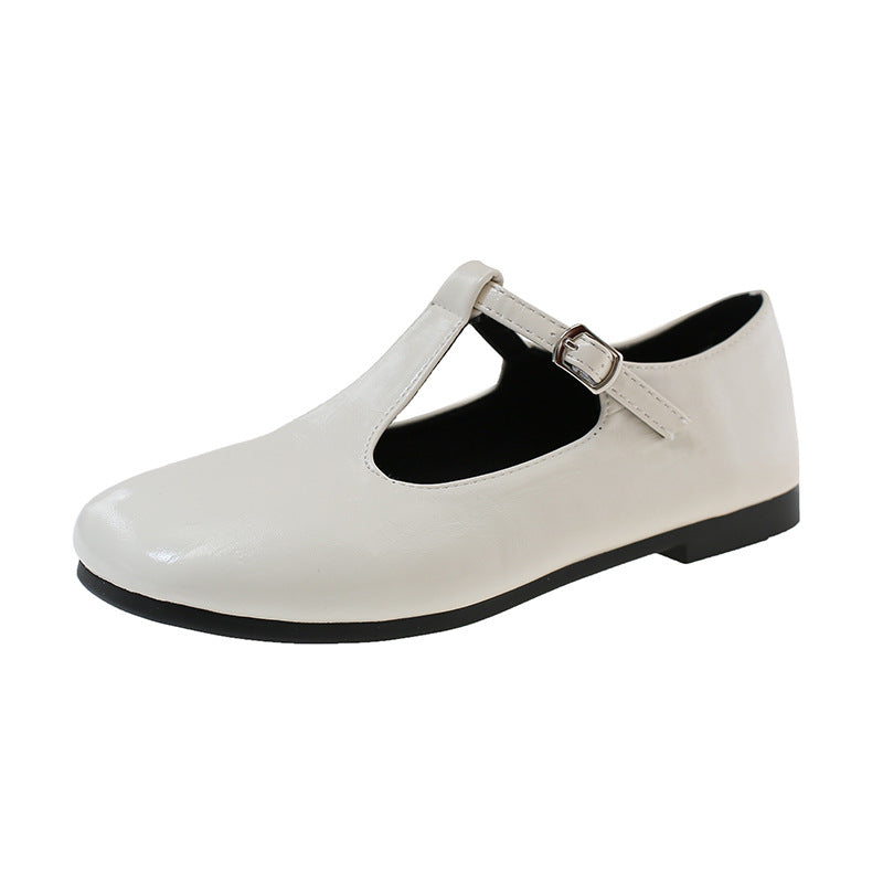 Damen Ballerina Schuhe Bequem Schnallenverschluss Komfort Innensohle