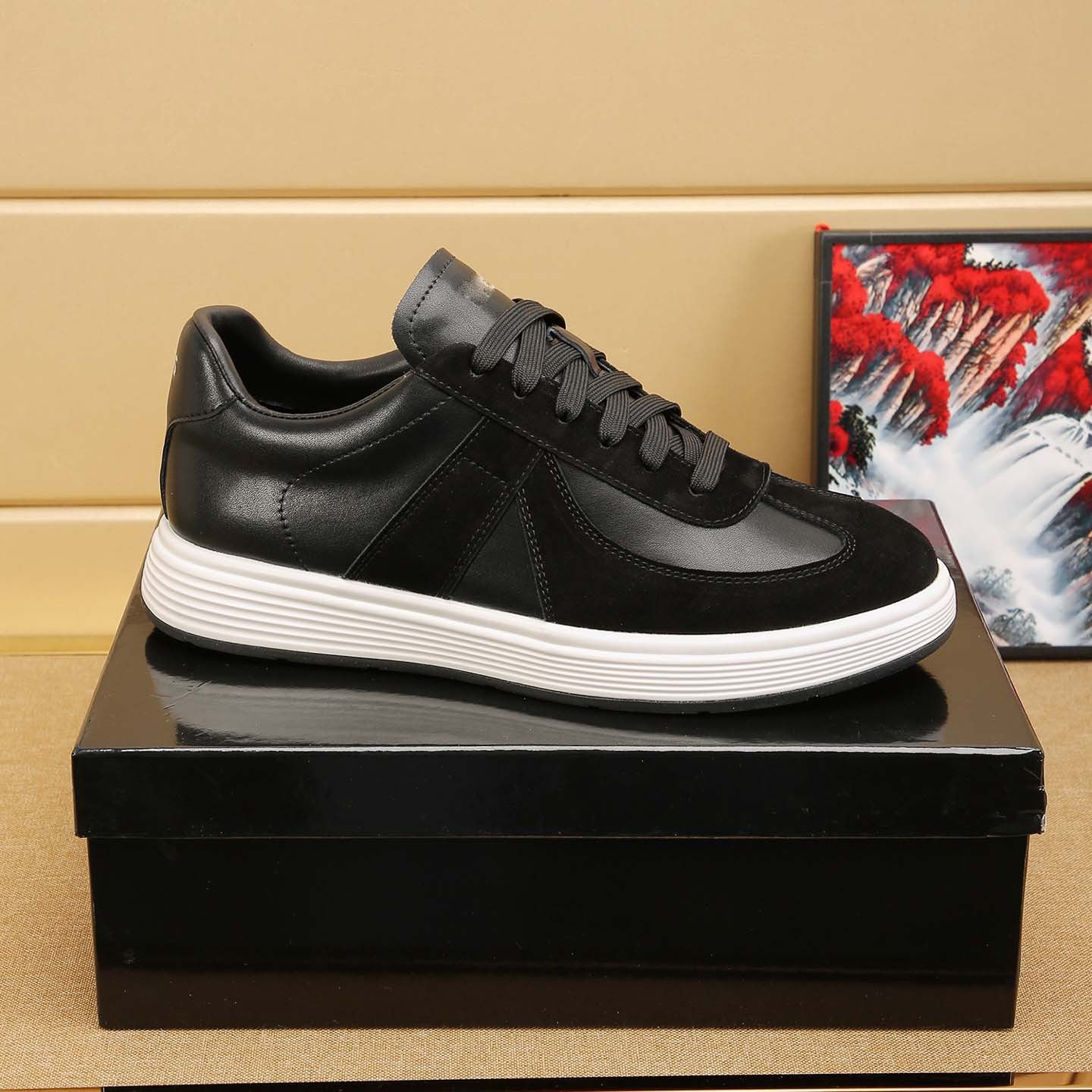 Damen Sneaker Leder Bequem Komfortabel Modisch