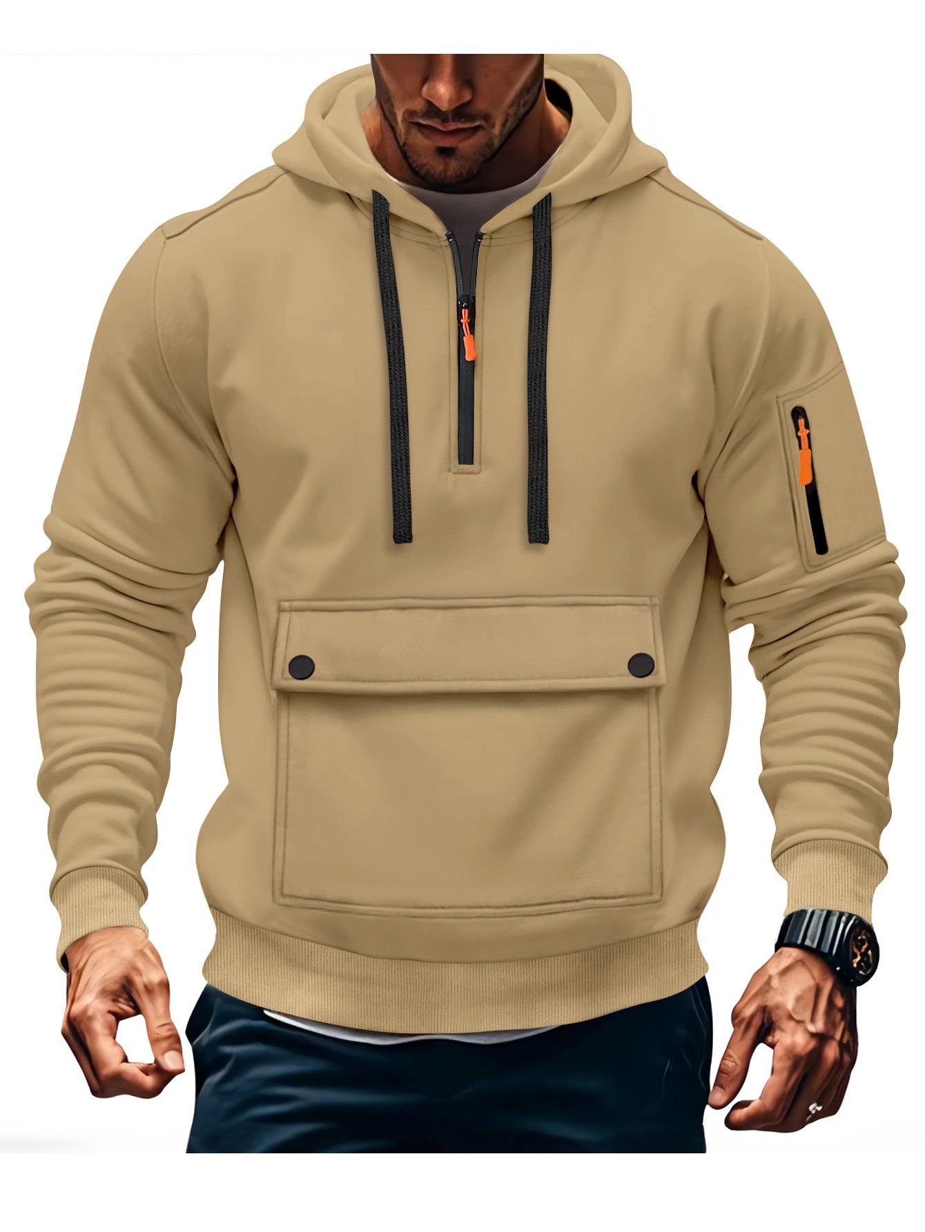 Herren Kapuzenpullover Lässig mit Taschen Größe XL