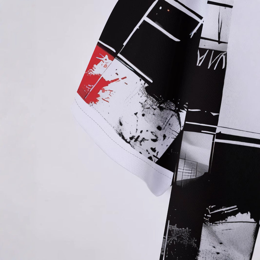 Herren Poloshirt Modern Grafik Design Berlin Style