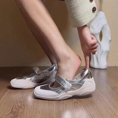 Damen Ballerinas Sportlich Bequem Luftdurchlässig