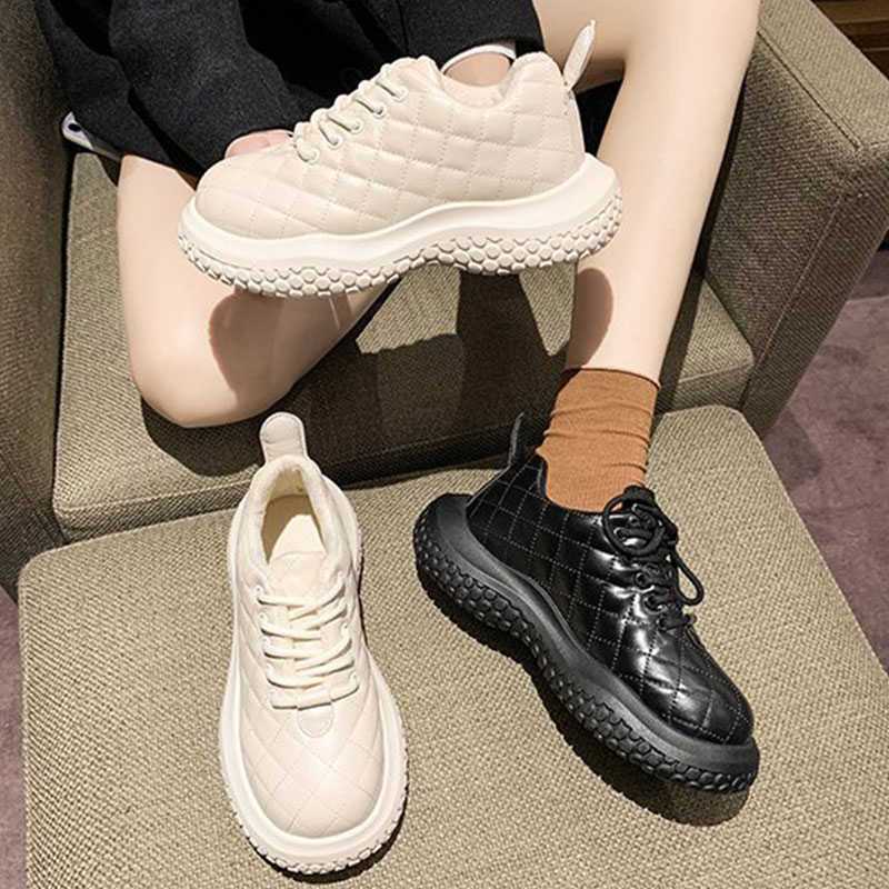Damen Sneaker Bequem Gefüttert Steppdesign Modern