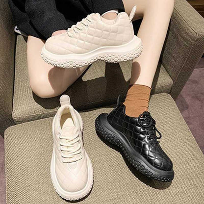 Damen Sneaker Bequem Gefüttert Steppdesign Modern