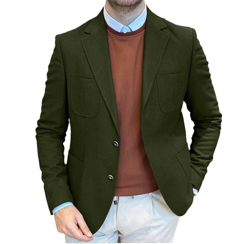 Herren Blazer Wildleder Elegant Slim Fit mit Taschen
